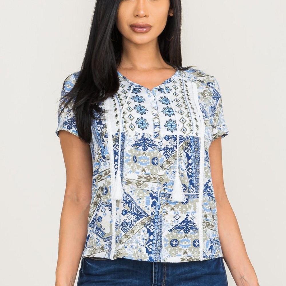 Short sleeve Printed Top
